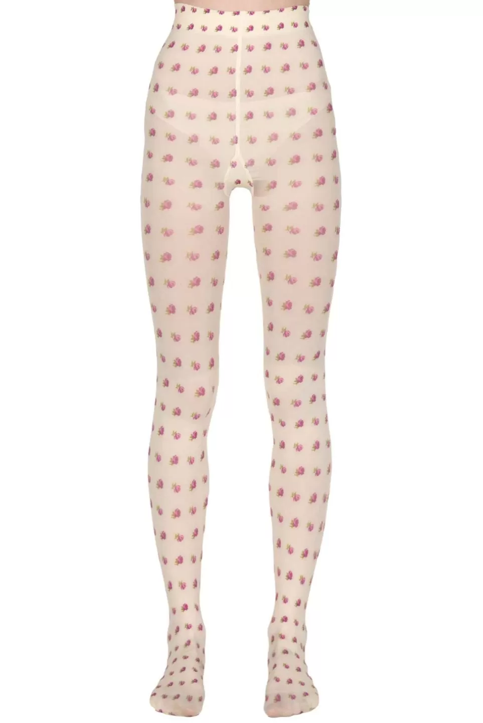 Tights | Luisa Beccaria Vintage Buds Tights Cream
