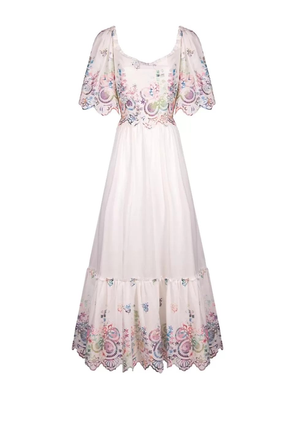 Dresses | Luisa Beccaria White Cotton Dress Embroidered