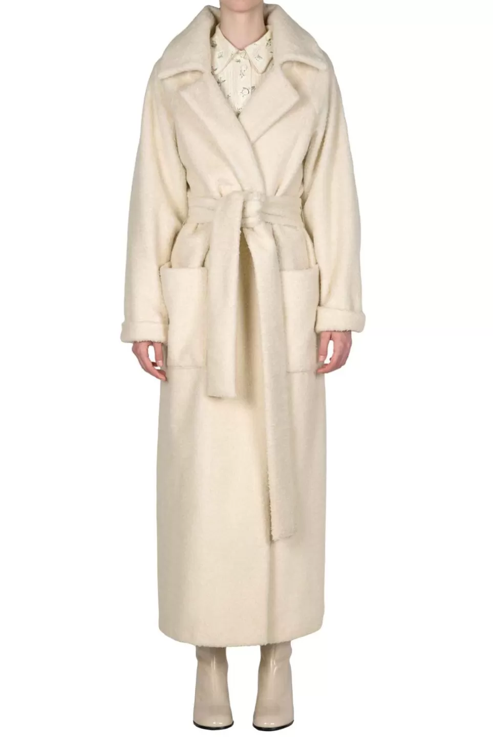 Jackets & Coats | Luisa Beccaria White Maxi Wool Coat