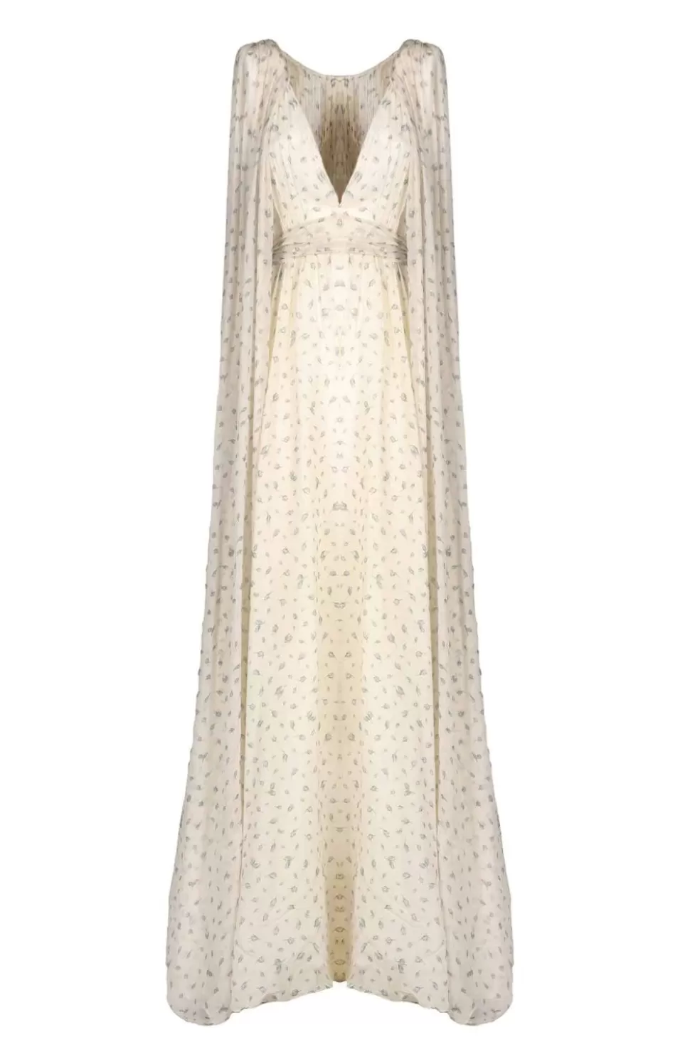 Dresses | Luisa Beccaria Winter Garden Georgette Cape-Effect V-Neck Gown