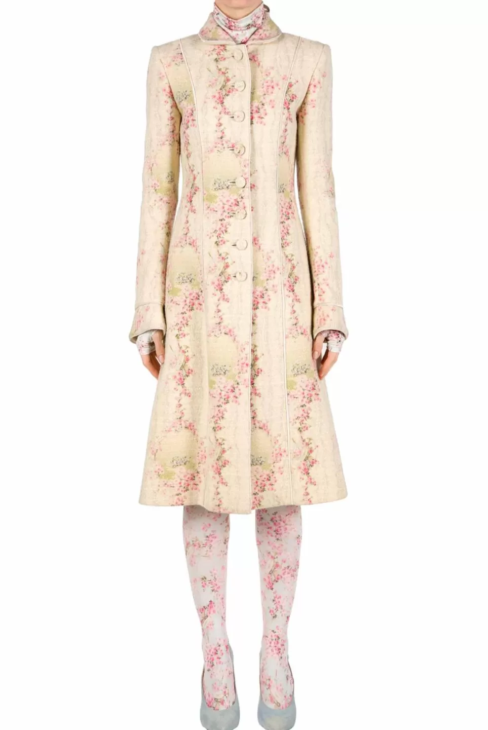 Jackets & Coats | Luisa Beccaria Wool Circle Of Roses Coat With Lurex