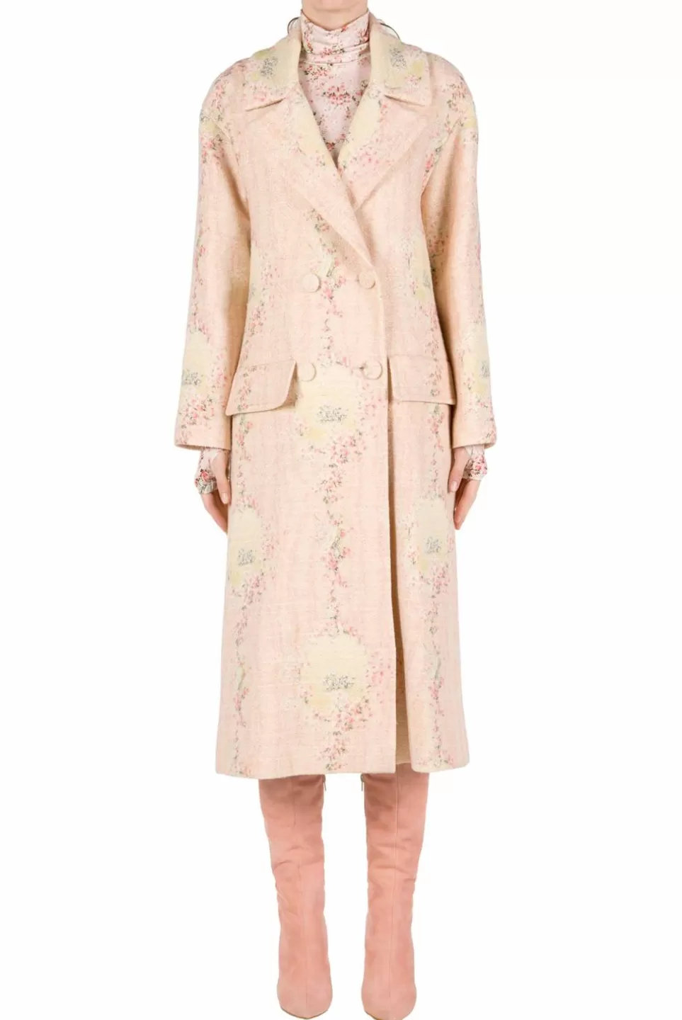 Jackets & Coats | Luisa Beccaria Wool Circle Of Roses Coat With Matchy Lining