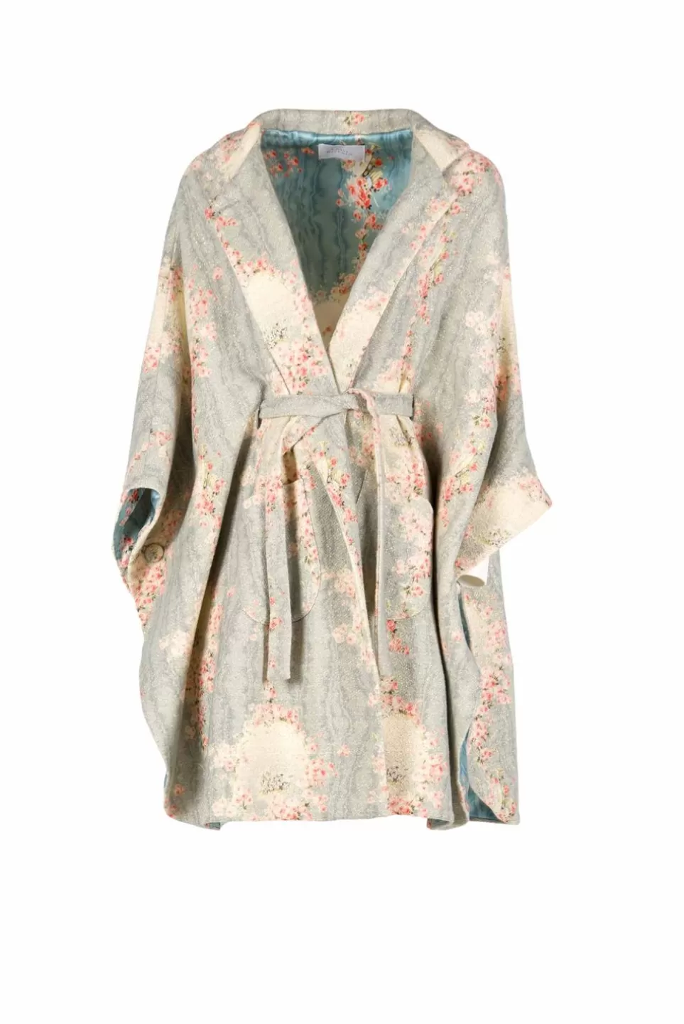 Jackets & Coats | Luisa Beccaria Wool Printed Circle Of Roses Cape With Lurex