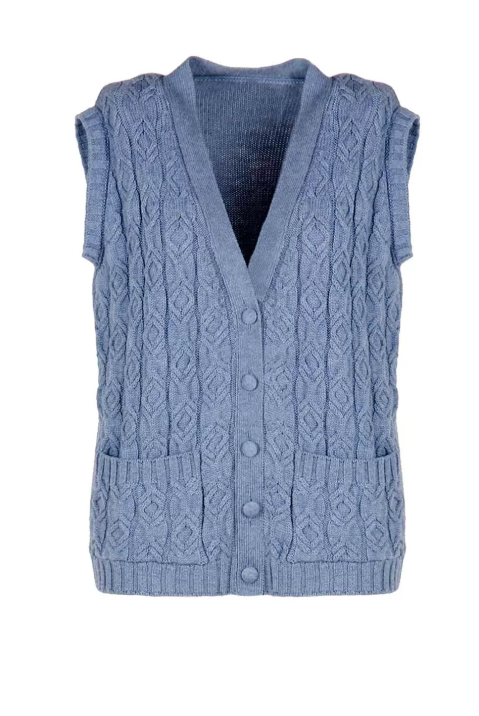 Knitwear | Luisa Beccaria Wool Twisted Vest Blue