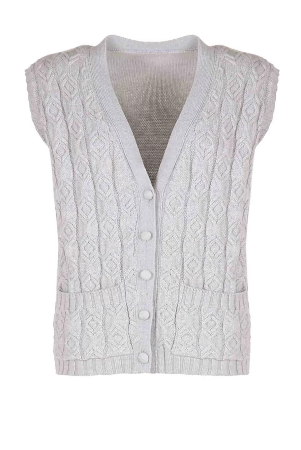 Knitwear | Luisa Beccaria Wool Twisted Vest Grey