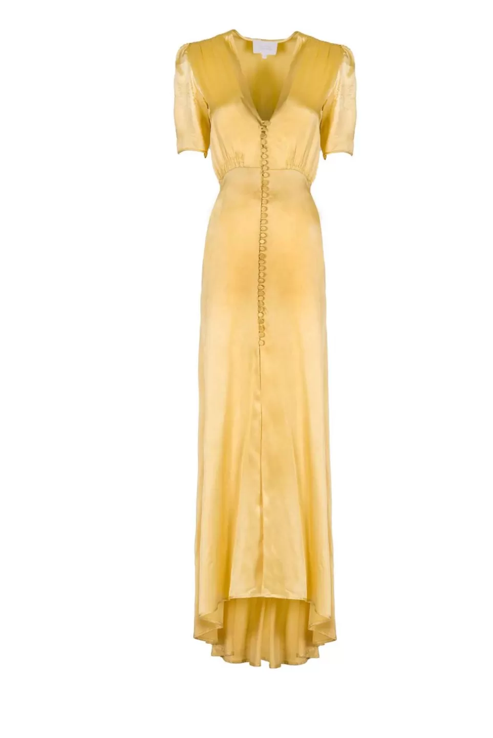 Dresses | Luisa Beccaria Yellow Silk Bottoncino Dress